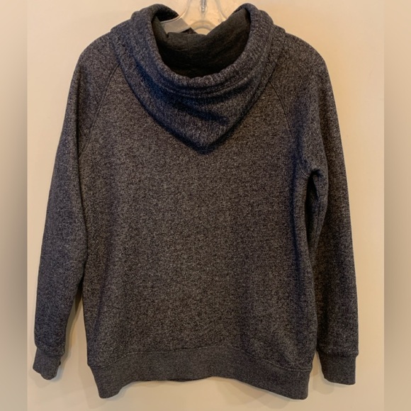 tentree Mens Dark Heather Charcoal Turtleneck Sweater Hoodie - Picture 8 of 8